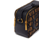 Borsa a Tracolla Doppio Scomparto LIU JO in Tessuto Jacquard Marrone con Logo All Over