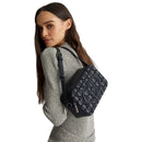 Borsa a Tracolla Doppio Scomparto LIU JO in Tessuto Jacquard Nero con Logo All Over