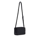 Borsa a Tracolla Doppio Scomparto LIU JO in Tessuto Jacquard Nero con Logo All Over