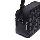 Borsa a Tracolla Doppio Scomparto LIU JO in Tessuto Jacquard Nero con Logo All Over