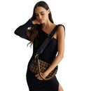 Borsa Donna a Spalla LIU JO in Tessuto Jacquard Marrone con Logo All Over