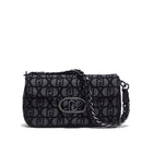 Borsa Donna a Spalla LIU JO in Tessuto Jacquard Nero con Logo All Over