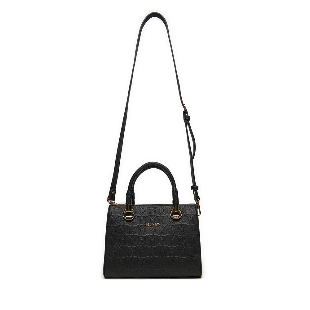 Borsa Donna a Mano LIU JO Better con Logo Monogram All Over colore Nero