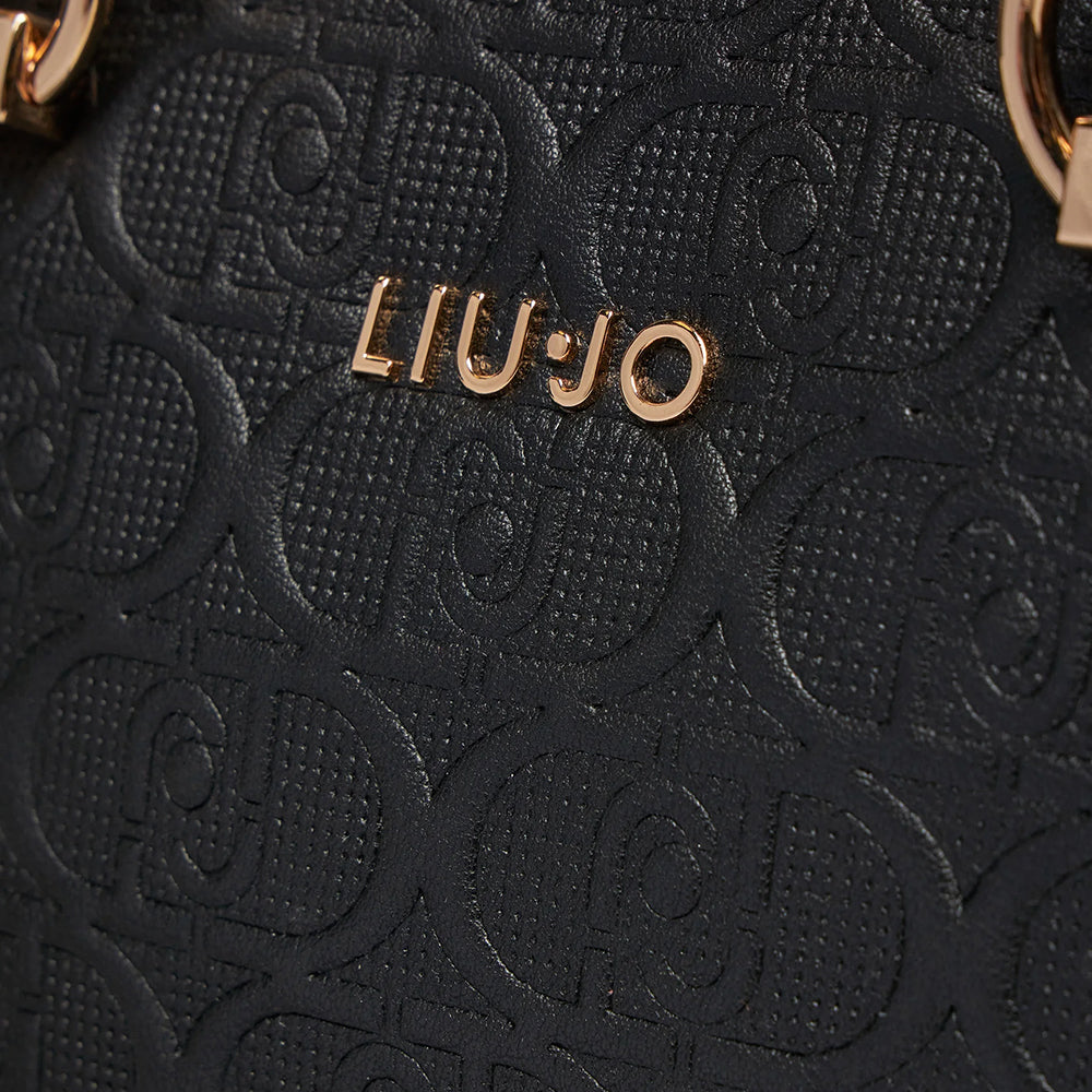 Borsa Donna a Mano LIU JO Better con Logo Monogram All Over colore Nero