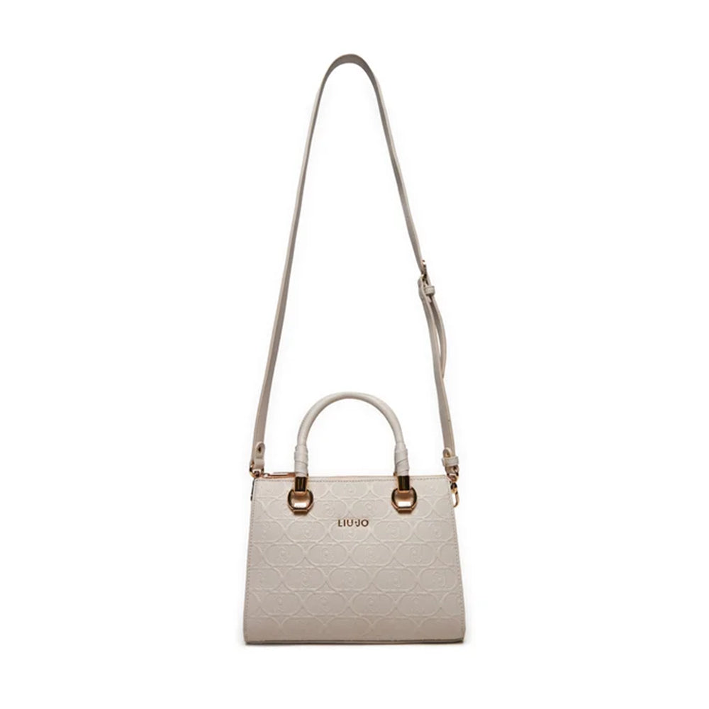 Borsa Donna a Mano LIU JO Better con Logo Monogram All Over True Champagne