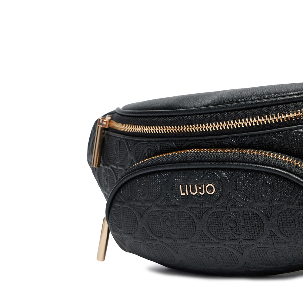 Marsupio Donna LIU JO Better con Logo Monogram All Over colore Nero