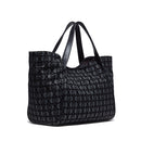 Maxi Shopping Bag LIU JO in Tessuto Jacquard Nero con Logo All Over