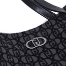 Maxi Shopping Bag LIU JO in Tessuto Jacquard Nero con Logo All Over