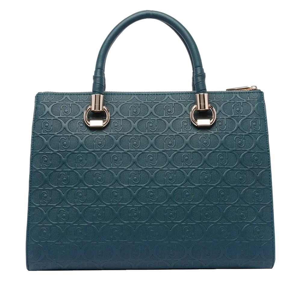 Borsa Donna a Mano Large LIU JO Better con Logo Monogram All Over Deep Emerald