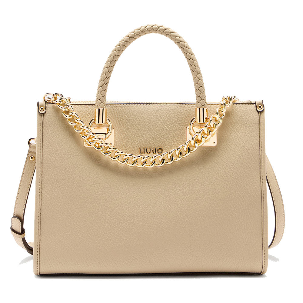 Borsa Donna a Mano Media LIU JO effetto Bottalato color Sabbia