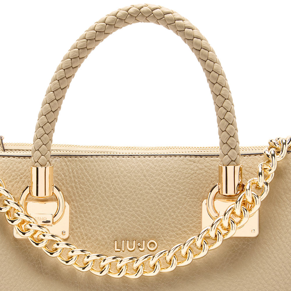 Borsa Donna a Mano Media LIU JO effetto Bottalato color Sabbia