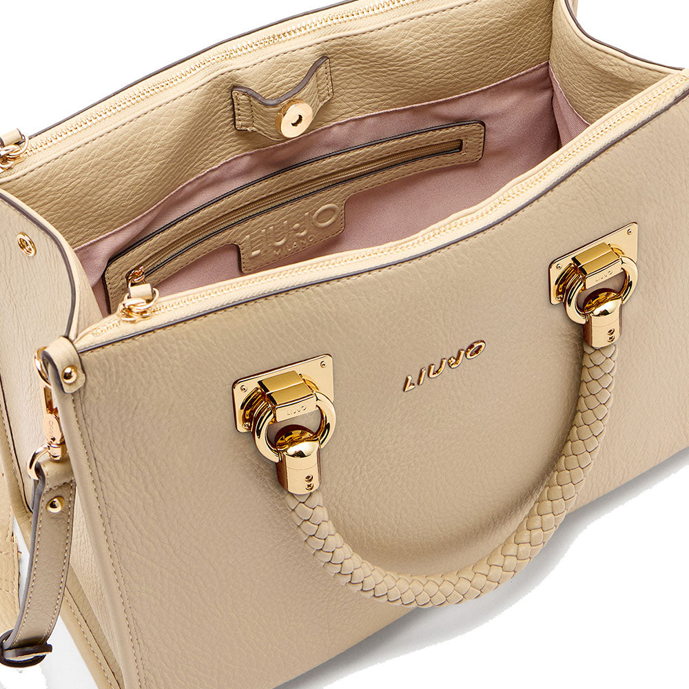 Borsa Donna a Mano Media LIU JO effetto Bottalato color Sabbia