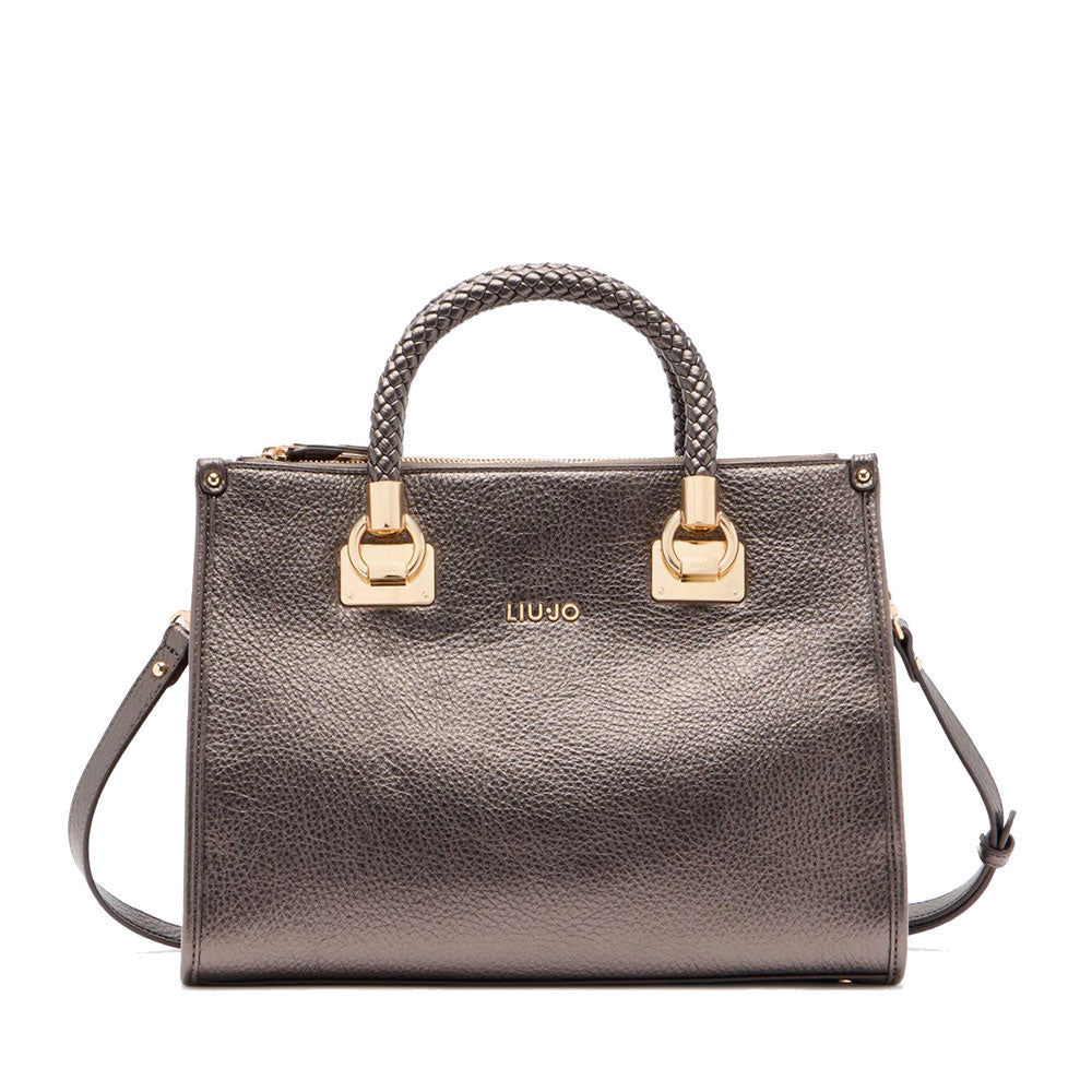 Borsa Donna a Mano Media LIU JO effetto Bottalato Moro Light