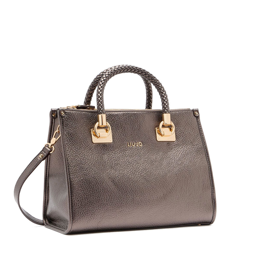 Borsa Donna a Mano Media LIU JO effetto Bottalato Moro Light