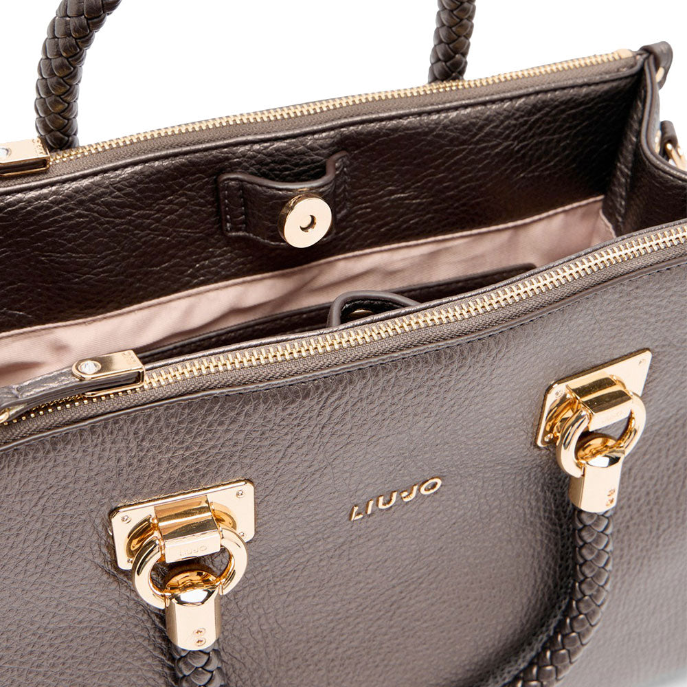 Borsa Donna a Mano Media LIU JO effetto Bottalato Moro Light