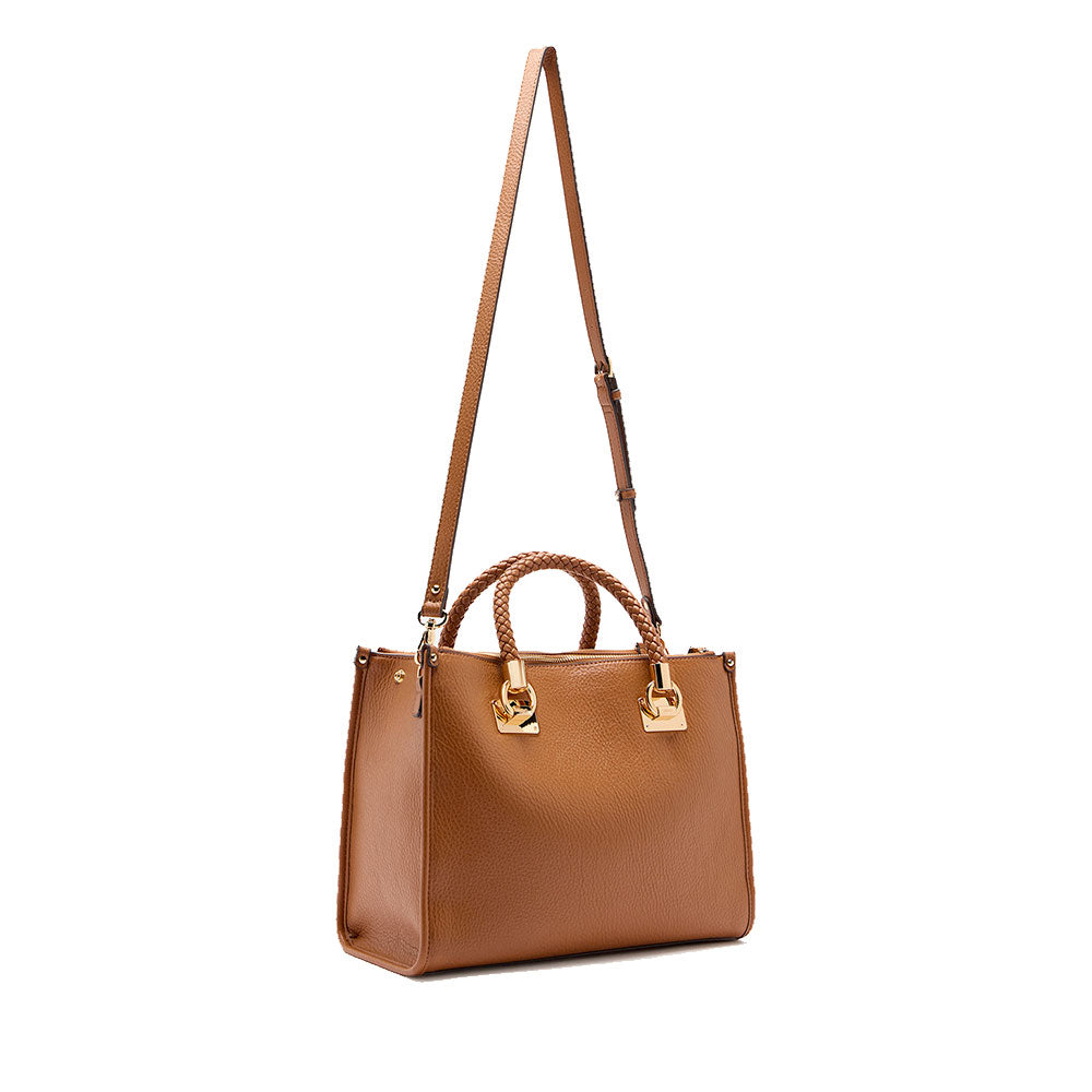 Borsa Donna a Mano Media LIU JO effetto Bottalato color Pan di Zenzero