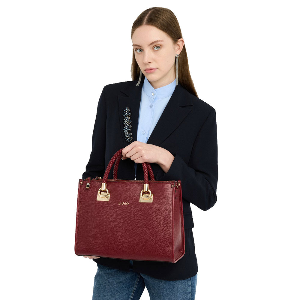 Borsa Donna a Mano Media LIU JO effetto Bottalato Red Wine