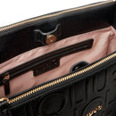 Borsa Donna a Mano Media LIU JO effetto Bottalato con Logo in Rilievo All Over Nero