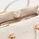Borsa Donna a Mano Media LIU JO effetto Bottalato con Logo in Rilievo All Over color Marmo