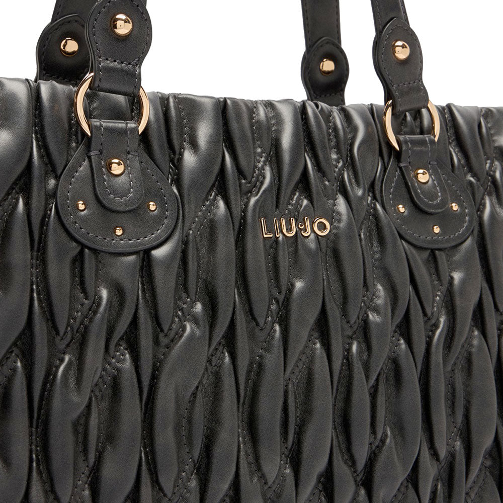 LIU JO Better Damen-Einkaufstasche, gesteppt, mit schwarzem Webmuster