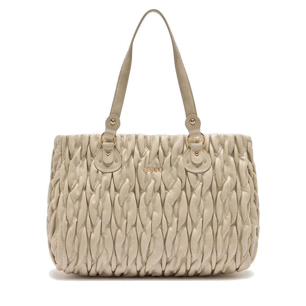 LIU JO Damen Better Quilted Shopping Bag mit marmorfarbenem Webmuster