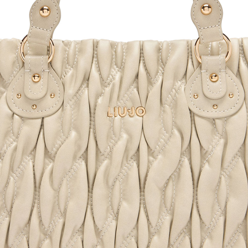 LIU JO Damen Better Quilted Shopping Bag mit marmorfarbenem Webmuster