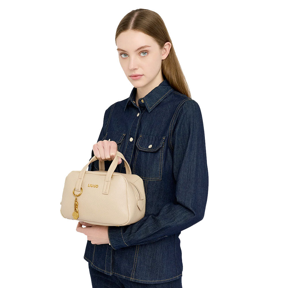 Bauletto Mini Donna LIU JO effetto Bottalato Sabbia con Charm