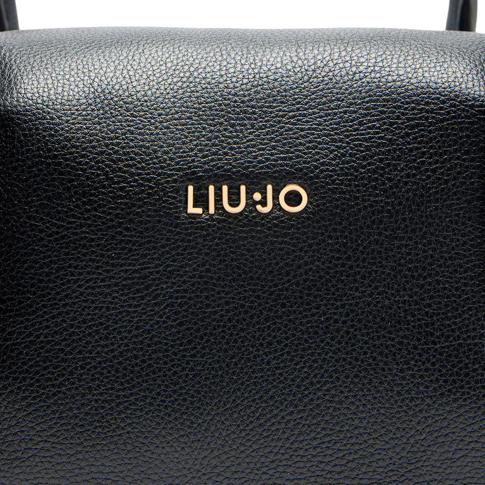 Bauletto Medio Donna LIU JO effetto Bottalato Nero con Charm