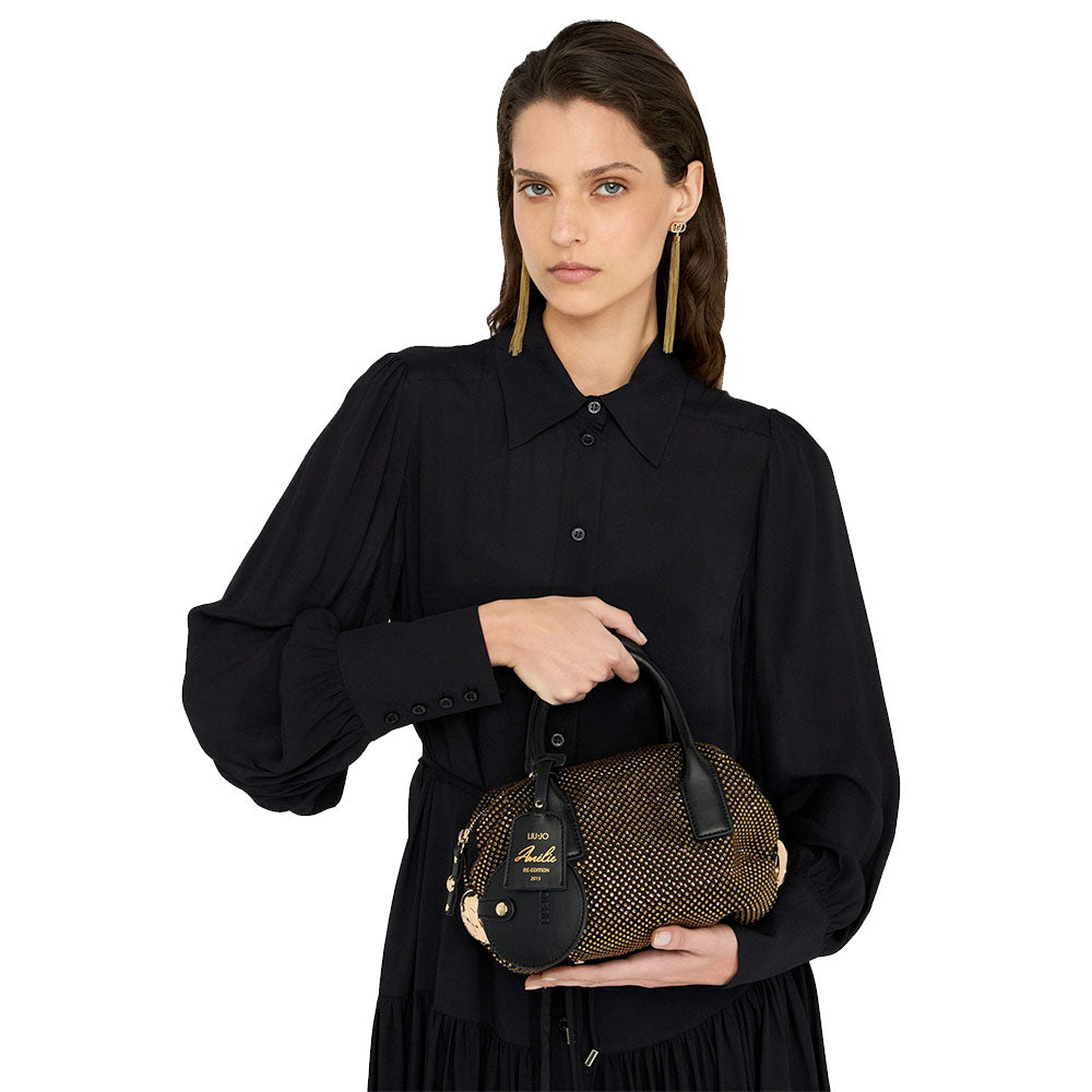 Bauletto Mini Donna LIU JO in Microfibra Nera con Strass