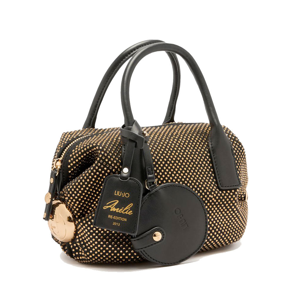 Bauletto Mini Donna LIU JO in Microfibra Nera con Strass
