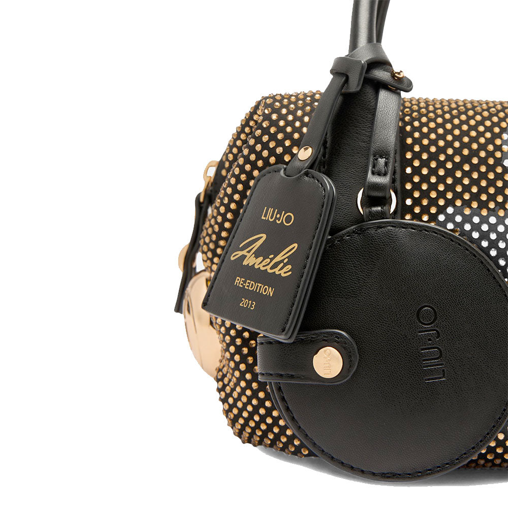 Bauletto Mini Donna LIU JO in Microfibra Nera con Strass