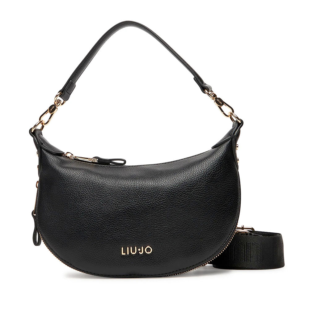 Hobo Bag Small con Tracolla LIU JO Better effetto Bottalato Nero