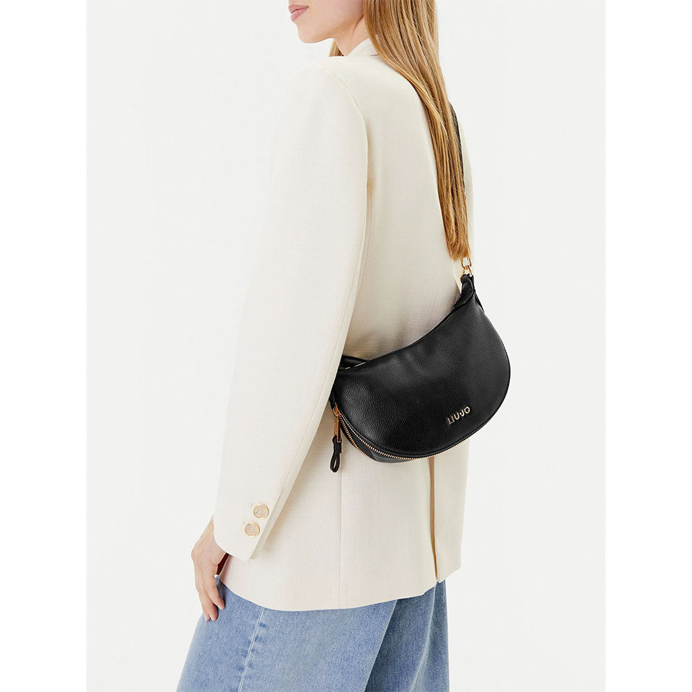 Hobo Bag Small con Tracolla LIU JO Better effetto Bottalato Nero