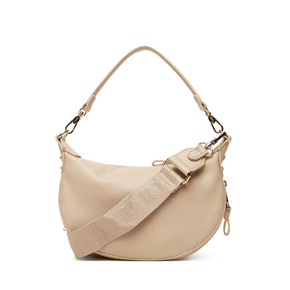 LIU JO Better Kleine Hobo-Tasche mit Schulterriemen in einem getrommelten Beige-Effekt