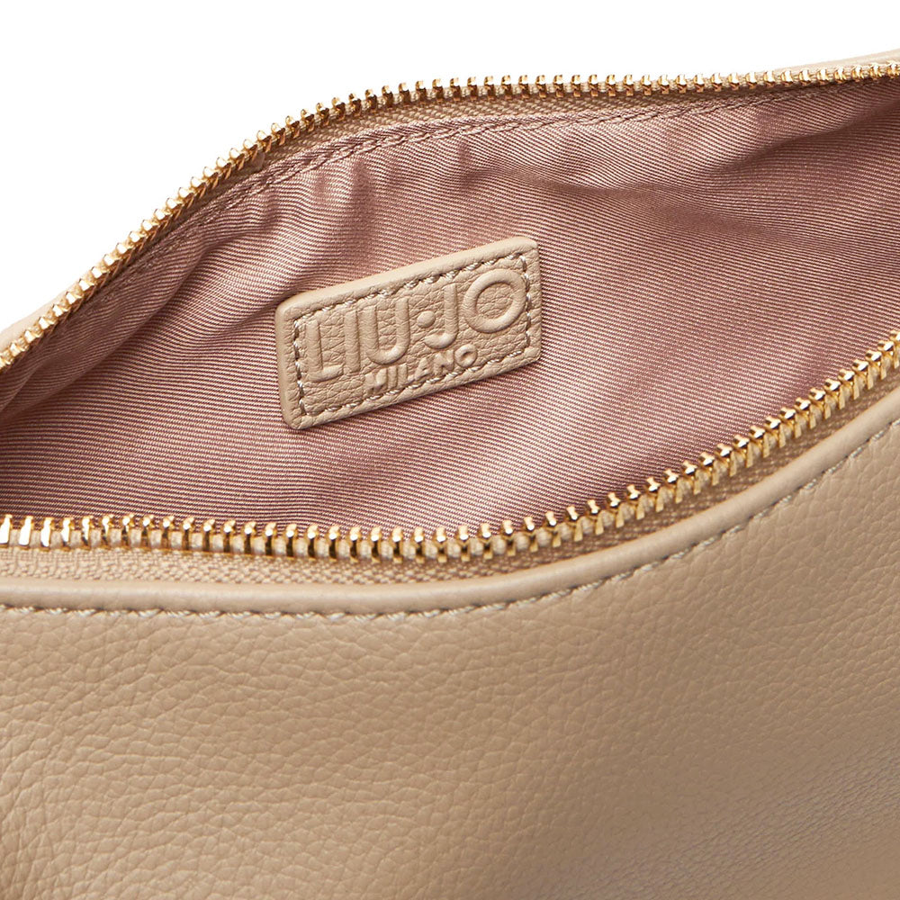 LIU JO Better Kleine Hobo-Tasche mit Schulterriemen in einem getrommelten Beige-Effekt
