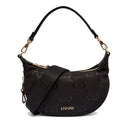 Hobo Bag Small con Tracolla LIU JO in Nylon Nero con Stampa Logo All Over