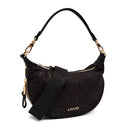 Hobo Bag Small con Tracolla LIU JO in Nylon Nero con Stampa Logo All Over