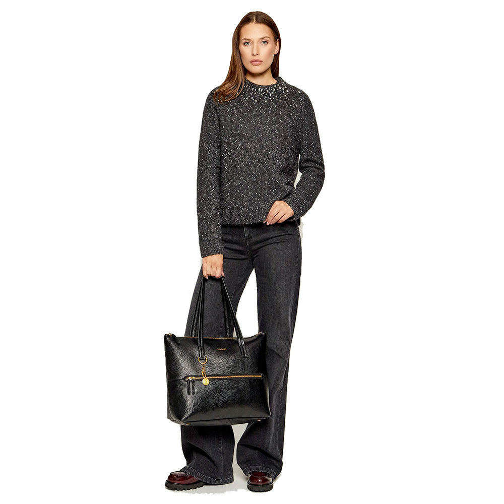 Shopping Bag Donna LIU JO Better effetto Bottalato Nero