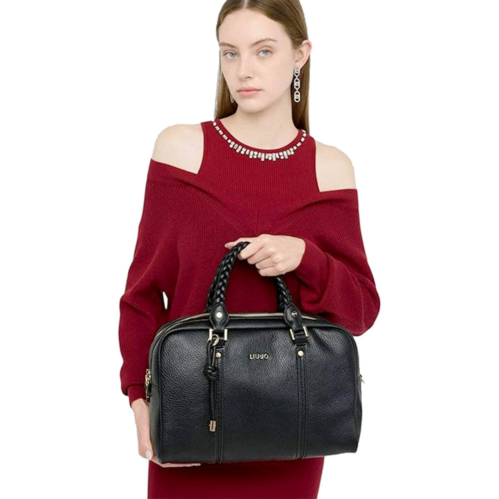 Borsa Donna a Mano LIU JO Better effetto Bottalato Nero