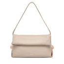 Borsa Donna a Spalla LIU JO effetto Bottalato Beige con Borchie Laterali