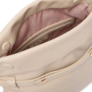 Borsa Donna a Spalla LIU JO effetto Bottalato Beige con Borchie Laterali