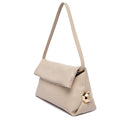 Borsa Donna a Spalla LIU JO effetto Bottalato Beige con Borchie Laterali