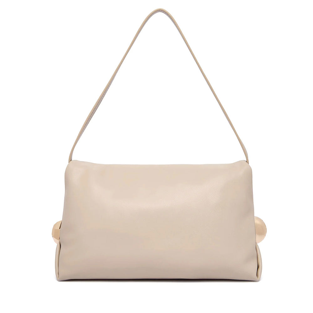 Borsa Donna a Spalla LIU JO effetto Bottalato Beige con Borchie Laterali