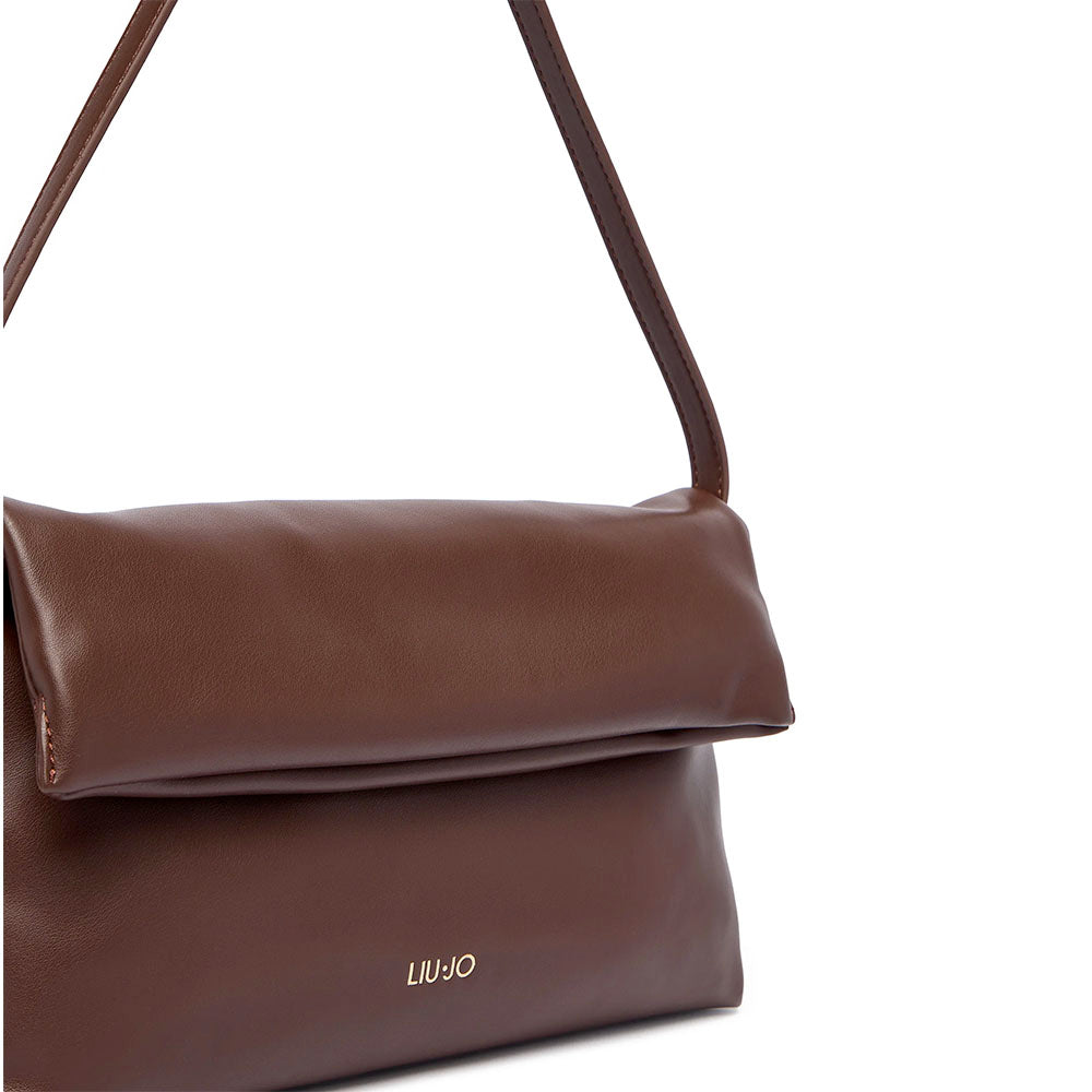 Borsa Donna a Spalla LIU JO effetto Bottalato Moro Light con Borchie Laterali