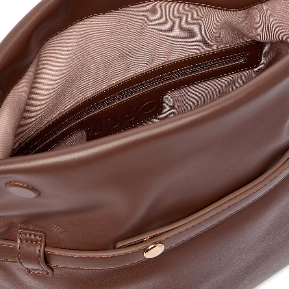 Borsa Donna a Spalla LIU JO effetto Bottalato Moro Light con Borchie Laterali