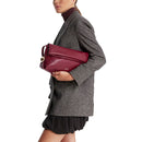 Borsa Donna a Spalla LIU JO effetto Bottalato Red Wine con Borchie Laterali