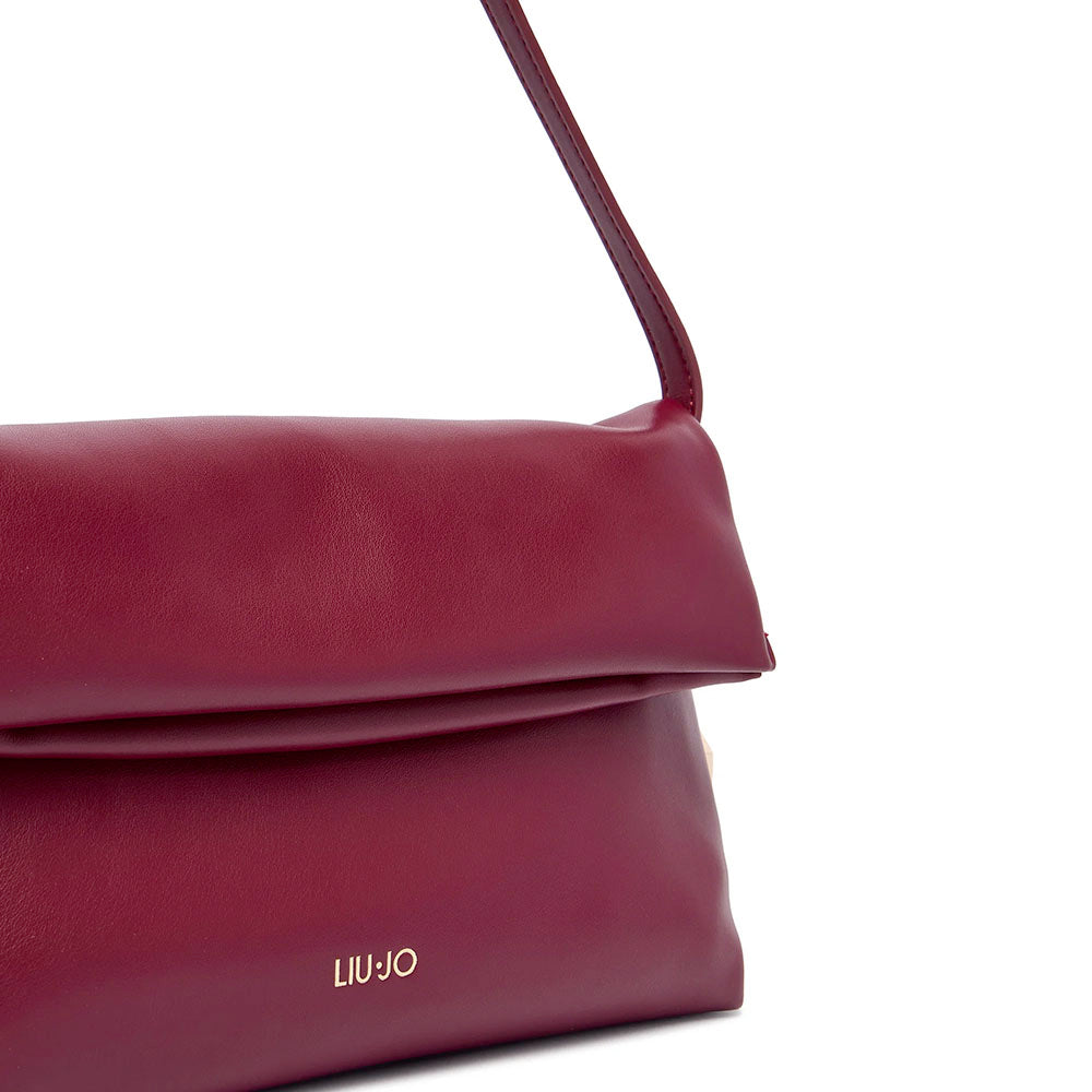 Borsa Donna a Spalla LIU JO effetto Bottalato Red Wine con Borchie Laterali