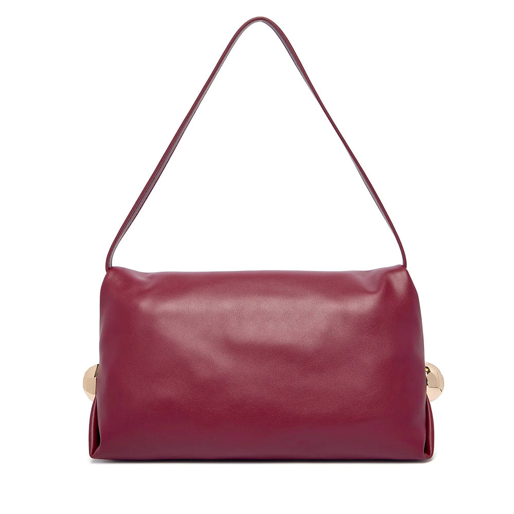 Borsa Donna a Spalla LIU JO effetto Bottalato Red Wine con Borchie Laterali