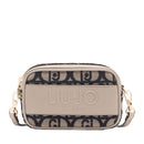 Borsa Donna a Tracolla LIU JO in Tessuto Jacquard con Logo All Over Desert Taupe