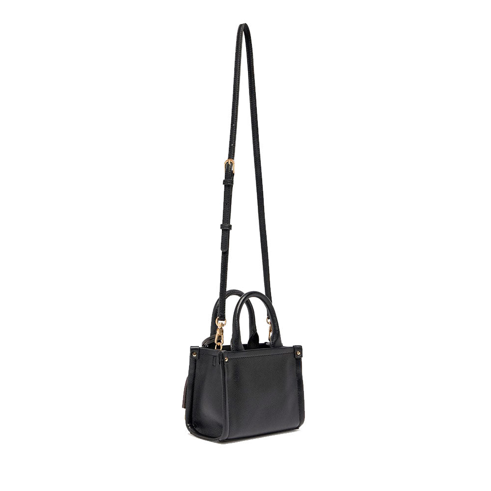 Borsa Donna a Mano Mini LIU JO Better effetto Bottalato Nera con Charm
